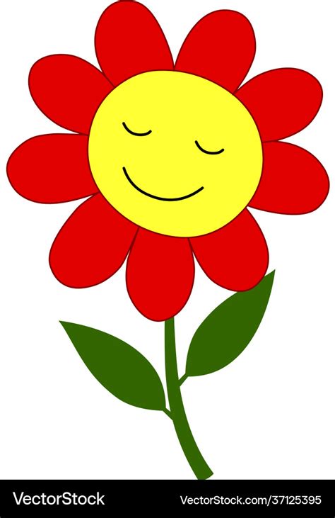 Happy flower cartoon flower Royalty Free Vector Image