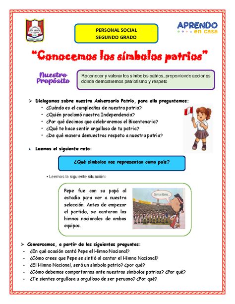 Conocemos los símbolos patrios - “Conocemos los símbolos patrios