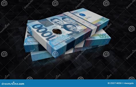 Philippines Peso Money Banknotes Pack 3d Illustration Stock