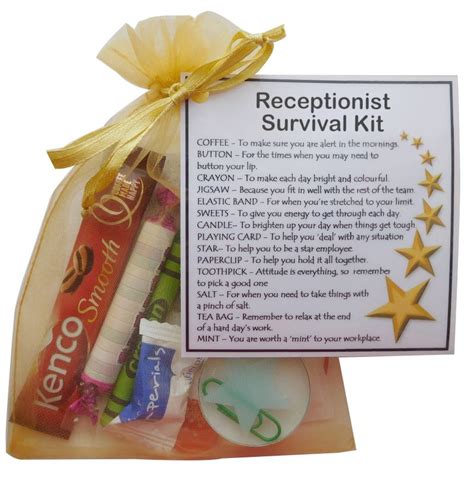 Receptionist Survival Kit Gift New Job Secret Santa Gift For