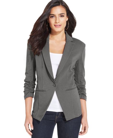 Styleandco Solid Knit Fitted Blazer Only At Macy S Style And Co Women Macy S Blazer