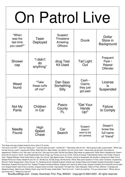 Live Pd Bingo Cards To Download Print And Customize