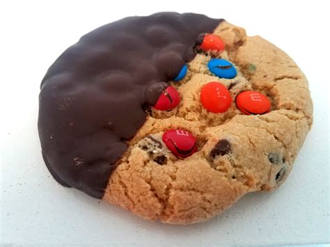 Half Dipped Chocolate Chip Mandm Cookie