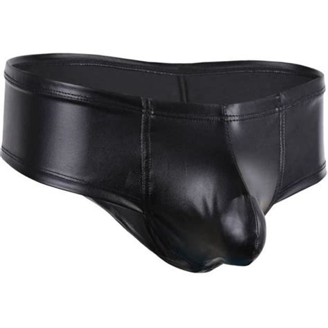 Inlzdz String Eléphant Homme Sexy Slip Faux Cuir Jockstrap Gay Erotique Lingerie Underwear M XXL