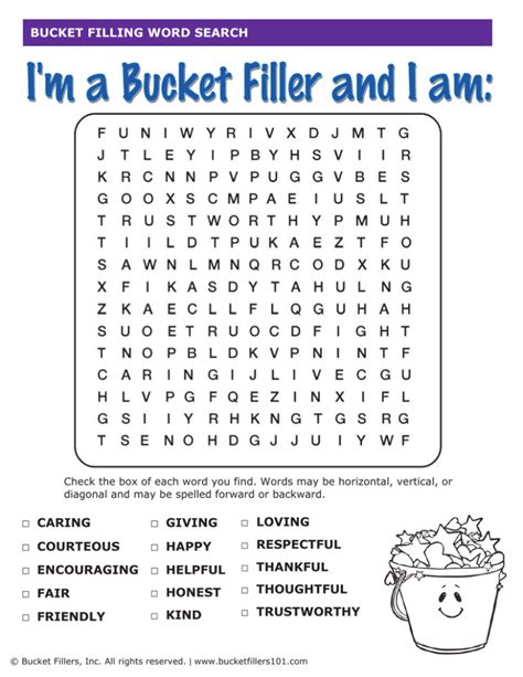 Word Search Bucket Fillers