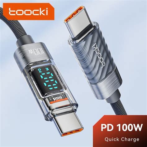 Toocki 100W สายเคเบิล Type C เป็น 3.0 4.0 ชาร์จเร็ว USB สําหรับ ...