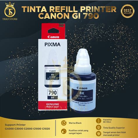 Jual Tinta Canon Gi 790 Black For Printer G1000 G2000 G3000 G4000 G1010 G2010 G3010 Shopee