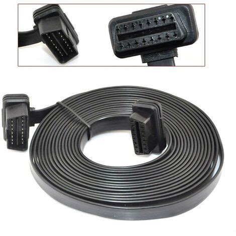 5M Flat Male To Female OBD 2 OBD II Car Diagnostic Extension Cable 16 Pin