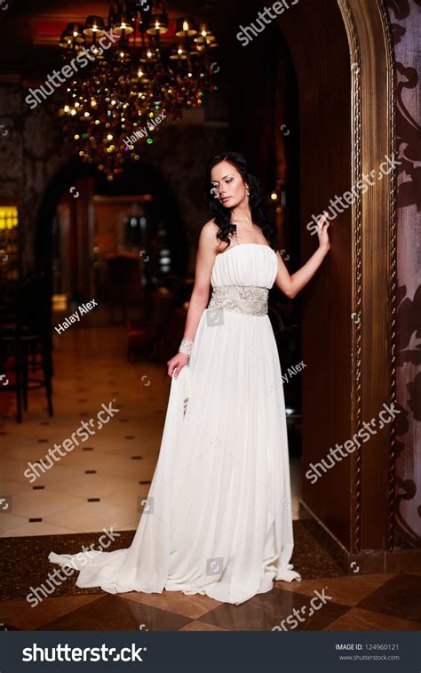 Happy Beautiful Sexy Bride Brunette Girl Stock Photo Shutterstock