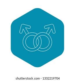 Gay Love Sign Icon Outline Illustration Stock Vector Royalty Free