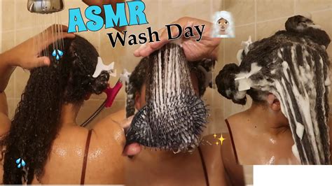 ASMR WASHING MY HAIR Wash Day Routine For Healthy Hair YouTube