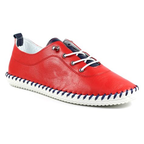 Lunar Sandown Red Leather Shoe Ladies Shoes From Lunar Shoes Uk