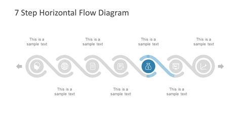 Step Horizontal Flow Diagram For Powerpoint Slidemodel