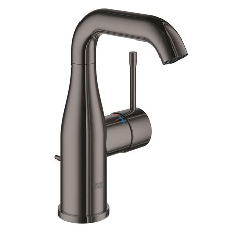 Grohe Essence Basin Mixer M Size Hard Graphite Finish With Pop Up Waste