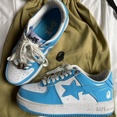 BAPE Women's Blue Trainers | Depop