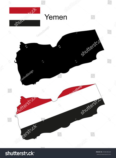 Yemen Map Flag Vector Yemen Map Stock Vector (Royalty Free) 259638320