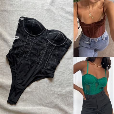 Jual FOREVER 21 Strapless Lace Corset Bustier Lingerie Bodysuit Kemben Sexy BUSTIER Brick S