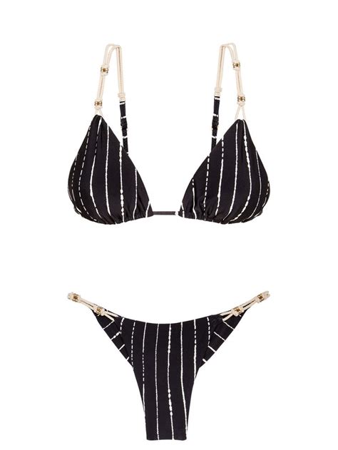 Biqu Ni Cortininha Ravi Kanti Preto String Bikinis Swimwear Hot Pants