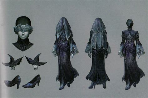 Dark Souls II - Concept Art - Black Witch Set | Dark souls, Character ...