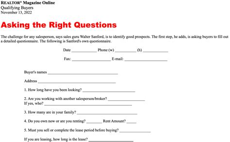 How To Customize Your Real Estate Client Questionnaire