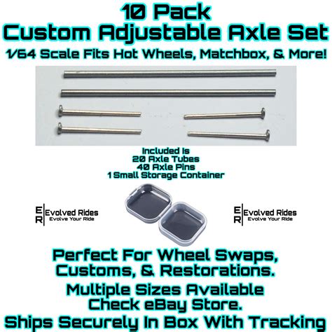 Adjustable Axles 10 Sets 28mm Hot Wheels Matchbox 1 64 Scale Custom Real Rider EBay