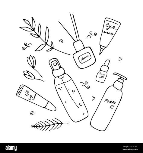 Affiche beauté adorable avec cosmétiques et outils Produits de soin de