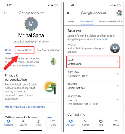 How To Change Your Gmail Display Name On Android Ios And Web Techwiser