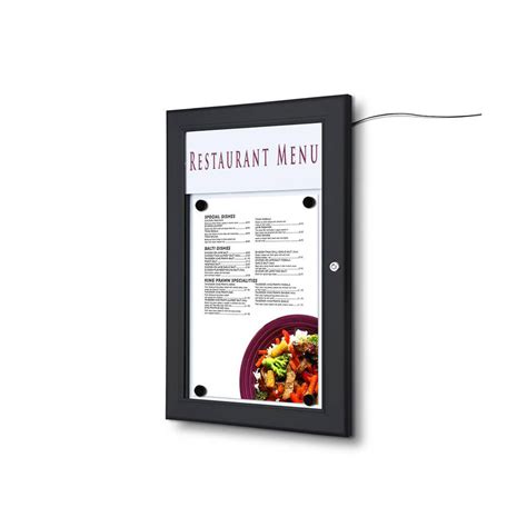 Menuvitrine A4 Zwart LED Verlicht Binnen Buiten 2Bcreated