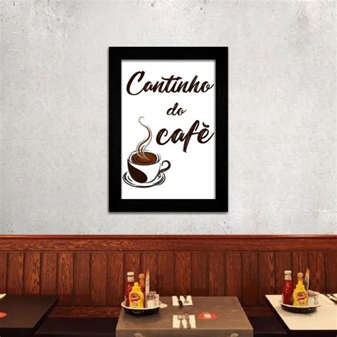 Quadro Decorativo Cantinho Do Caf Black Vintage