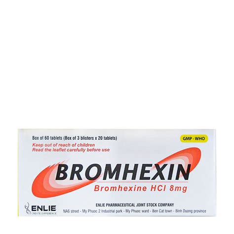 Bromhexin 8mg Hộp 10 Vỉ X 20 Viên