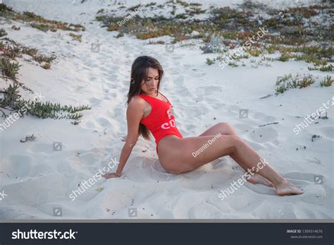 Lovely Sexy Brunette Girl Swimsuit Posing Stock Photo Shutterstock