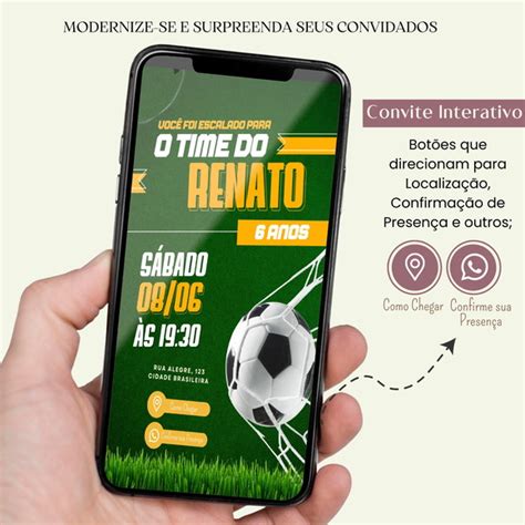 Convite Digital Interativo Virtual Futebol Copa Do Mundo Elo7