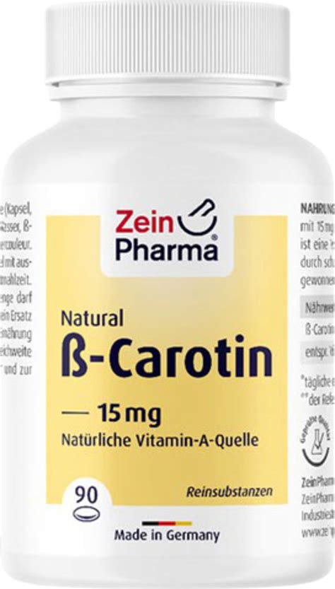 Beta Carotin Natural Mg Kapslar Zeinpharma Vitalabo