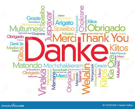 Danke Vous Remercient En Nuage Allemand De Word Illustration Stock