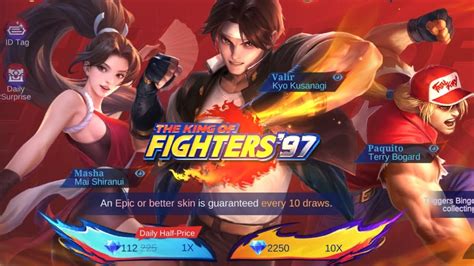 HOW MANY DIAMONDS TO GET KOF 97 SKIN MOBILE LEGENDS BANG BANG YouTube