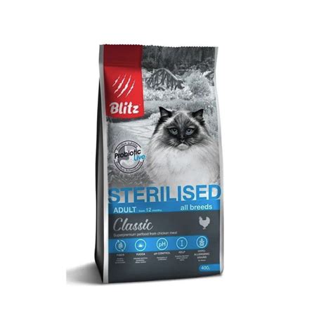 Blitz Корм для стерилизованных кошек с Курицей 400г - купить с ...