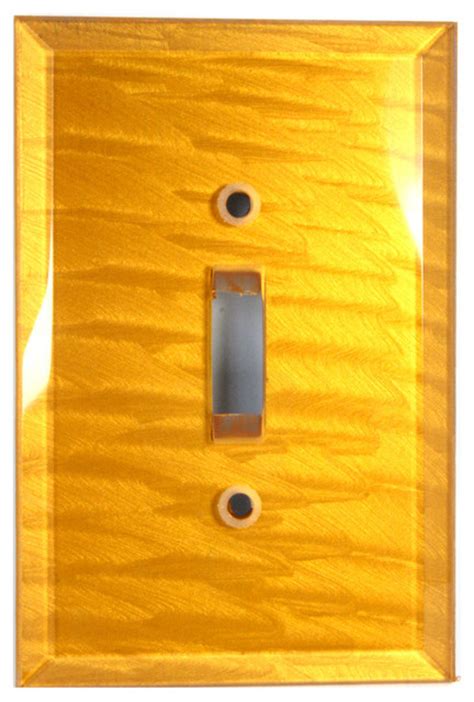 Glass Single Light Switch Plate - deep gold - Contemporary - Switch ...