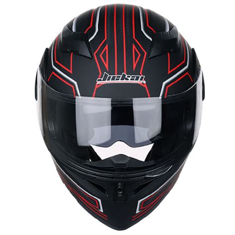 Jiekai Jk Red Matt Black Uplift Dual Visor Helmet Dot Afzal Traders