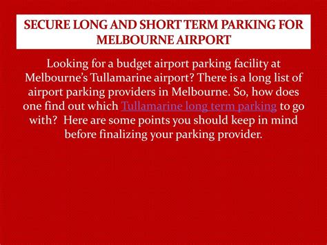 PPT - Secure long and short term parking for Melbourne Airport