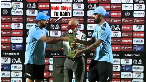 Rohit Sharma Won Heart As He Gave Winning Trophy To Kl Rahul After Ind