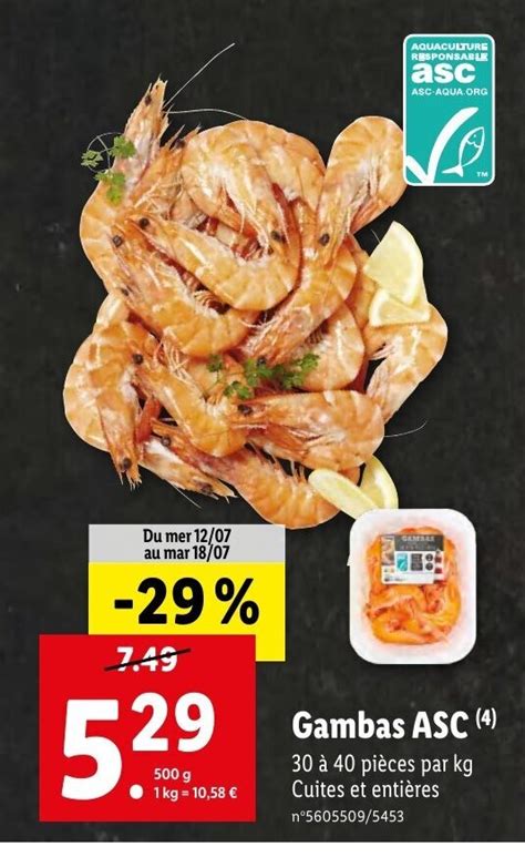 Promo Gambas ASC 4 Chez Lidl