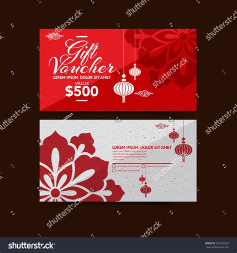 Chinese New Year Gift Voucher Design Stock Vector (Royalty Free ...