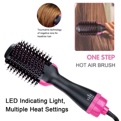One Step Hair Dryer And Volumizer With Hot Air Brush Dry Dual Use Frizz Free High Middle Low