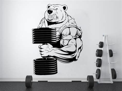 Gym Wall Decal Custom Fitness Decor Workout Art Vinyl Gorilla Etsy