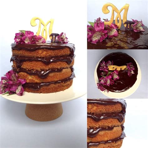 Bolo Naked Cake De Chocolate Bolo Personalizado Monograma