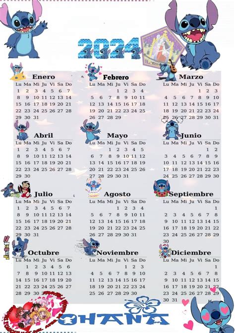 Stitch Ideas De Calendario Calendarios Con Fotos Fotos De Stich