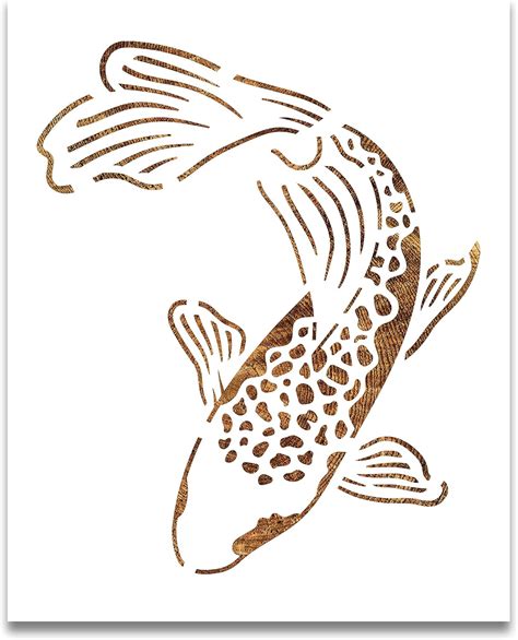 Koi Fish Stencil Reusable Color Draw And Paint Stencil