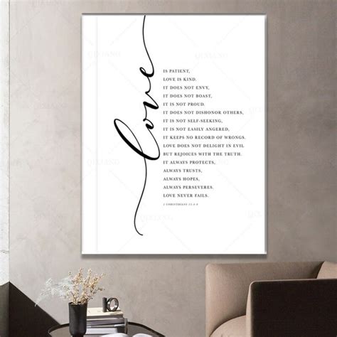 Christian Bible Verse Quote Posters and Prints Black White Wall ...