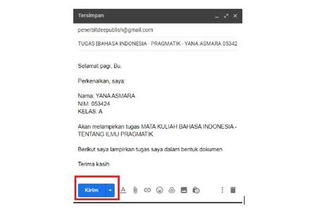 Format Mengirim Tugas Lewat Email Ke Dosen Perumperindo Co Id