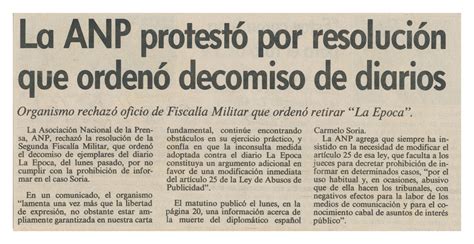 Item 000006 Recorte De Prensa Las Últimas Noticias La Anp Protestó